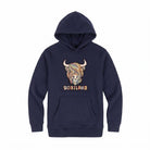 Scotland Pastel Highland Cow Hooded Top Navy - Heritage Of Scotland - NAVY