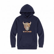 Scotland Pastel Highland Cow Hooded Top Navy - Heritage Of Scotland - NAVY