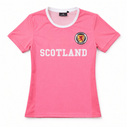 Scotland Pink Football Jersey – Lightweight Breathable Sports T-Shirt with Crest - Heritage Of Scotland - XS