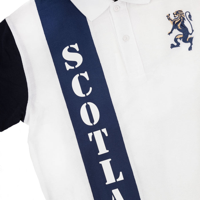 Scotland Richard Polo Shirt White/Navy - Heritage Of Scotland - WHITE/NAVY