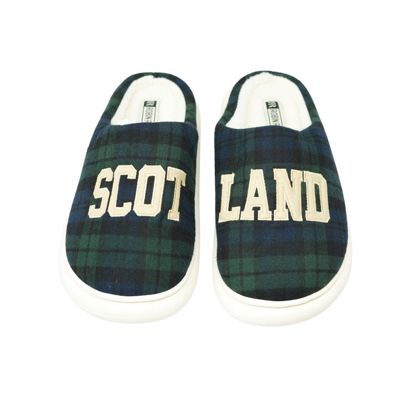 Scotland Tartan Cosy Slippers with Fleece Lining - Black Watch - Heritage Of Scotland - BLACK WATCH / M