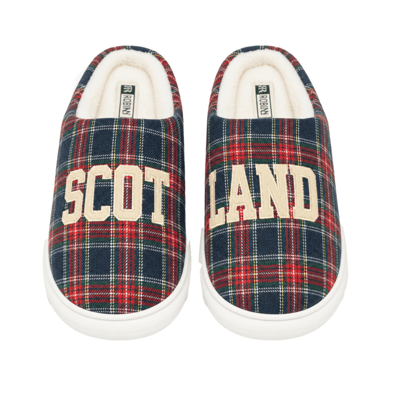 Scotland Tartan Cosy Slippers with Fleece Lining - Stewart Royal - Heritage Of Scotland - STEWART NAVY / M