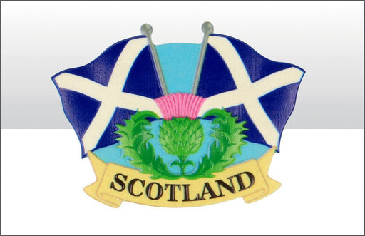 Scotland Thistle & Flag Resin Magnet - Heritage Of Scotland - NA