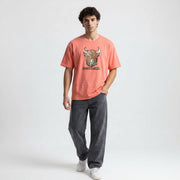 Scotland Unisex Rainbow Highland Cow Graphic T-Shirt – Coral - Heritage Of Scotland - XS