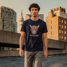Scotland Unisex Rainbow Highland Cow Graphic T-Shirt – Navy - Heritage Of Scotland - XS
