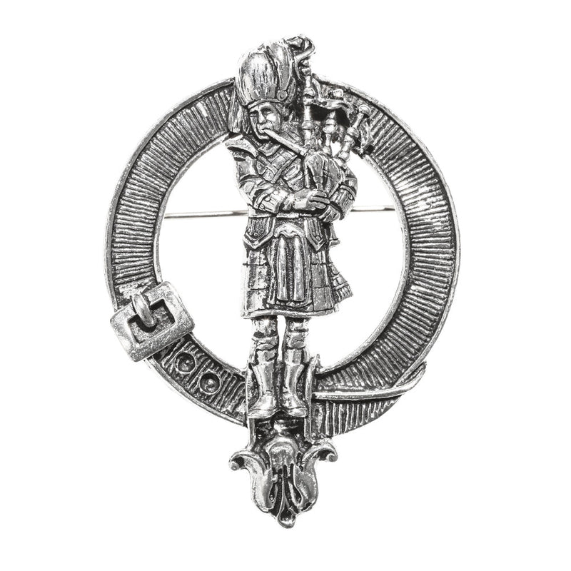 Scots Piper Clan Badge, Kilt Pin, Lapel Pin, Cufflinks, Keyring/Key Fob & Gift Set — Fine Pewter by Art Pewter — Made in Scotland (Shiny Finish) - Heritage Of Scotland - Badge