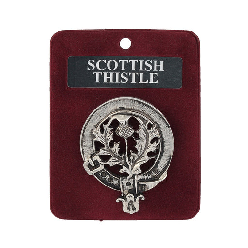 Scots Thistle Clan Badge, Kilt Pin, Lapel Pin, Cufflinks, Keyring/Key Fob & Gift Set — Fine Pewter by Art Pewter — Made in Scotland (Shiny Finish) - Heritage Of Scotland - Badge