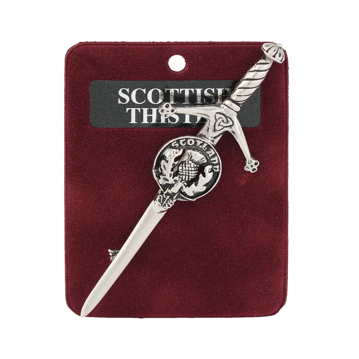 Scots Thistle Clan Badge, Kilt Pin, Lapel Pin, Cufflinks, Keyring/Key Fob & Gift Set — Fine Pewter by Art Pewter — Made in Scotland (Shiny Finish) - Heritage Of Scotland - Kilt Pin