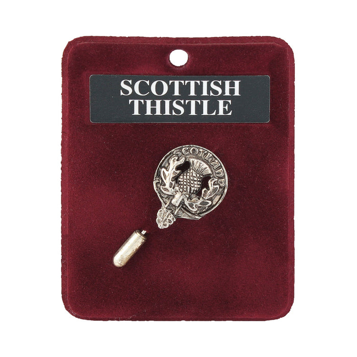 Scots Thistle Clan Badge, Kilt Pin, Lapel Pin, Cufflinks, Keyring/Key Fob & Gift Set — Fine Pewter by Art Pewter — Made in Scotland (Shiny Finish) - Heritage Of Scotland - Lapel Pin