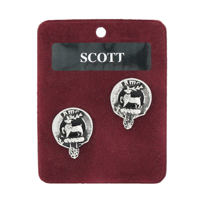 Scott Clan Badge, Kilt Pin, Lapel Pin, Cufflinks, Keyring/Key Fob & Gift Set — Fine Pewter by Art Pewter — Made in Scotland (Shiny Finish) - Heritage Of Scotland - Cufflinks