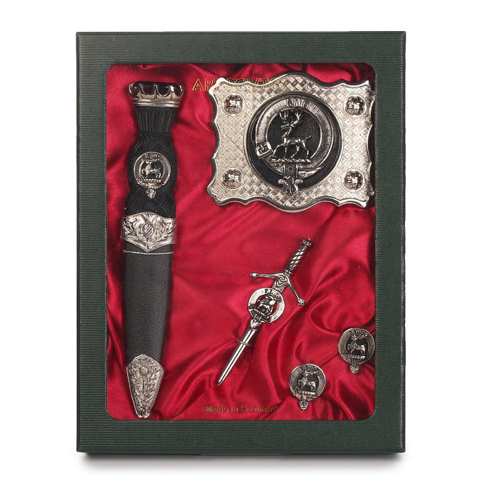 Scott Clan Badge, Kilt Pin, Lapel Pin, Cufflinks, Keyring/Key Fob & Gift Set — Fine Pewter by Art Pewter — Made in Scotland (Shiny Finish) - Heritage Of Scotland - Gift Set