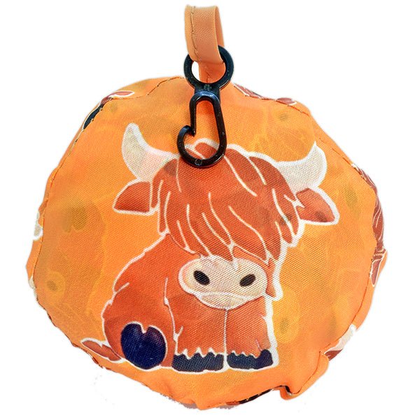 Scottish Foldable Shopping Bags – Nessie, Highland Coo & Saltire Designs - Heritage Of Scotland - Highland Coo