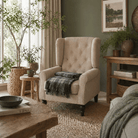 Scottish Highland Tartan Wool Blend Blanket Throw - BUCHANAN GREY - Heritage Of Scotland -