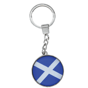 Scottish Keyrings – Glass - Look Saltire & Westies or Hand - Painted Westie - Heritage Of Scotland - Glass - Look Saltire