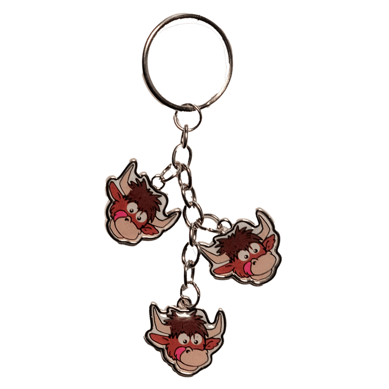 Scottish Keyrings – Metal & Charm Keyrings with Puffin, Coo, Nessie & More - Heritage Of Scotland - Highland Coo Charm