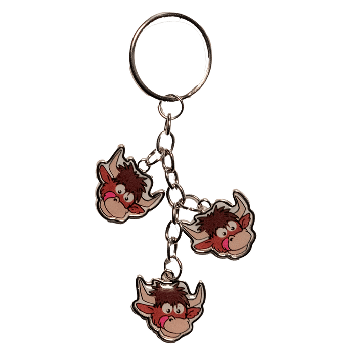 Scottish Keyrings – Metal & Charm Keyrings with Puffin, Coo, Nessie & More - Heritage Of Scotland - Highland Coo Charm