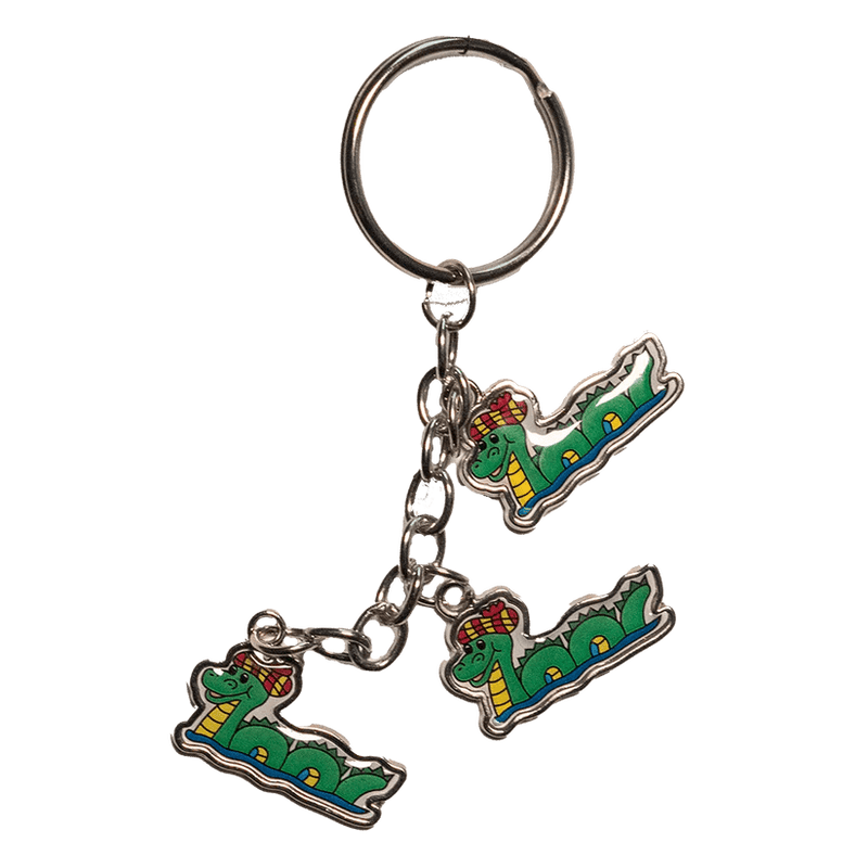 Scottish Keyrings – Metal & Charm Keyrings with Puffin, Coo, Nessie & More - Heritage Of Scotland - Nessie Charm