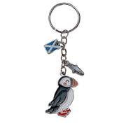 Scottish Keyrings – Metal & Charm Keyrings with Puffin, Coo, Nessie & More - Heritage Of Scotland - Puffin Charm