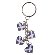 Scottish Keyrings – Metal & Charm Keyrings with Puffin, Coo, Nessie & More - Heritage Of Scotland - Saltire Heart Charm