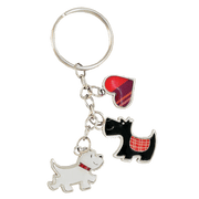 Scottish Keyrings – Metal & Charm Keyrings with Puffin, Coo, Nessie & More - Heritage Of Scotland - Scottie + Westie Charm