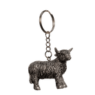 Scottish Keyrings – Metal & Charm Keyrings with Puffin, Coo, Nessie & More - Heritage Of Scotland - Silver Highland Coo