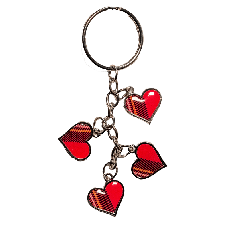 Scottish Keyrings – Metal & Charm Keyrings with Puffin, Coo, Nessie & More - Heritage Of Scotland - Tartan Heart Charm