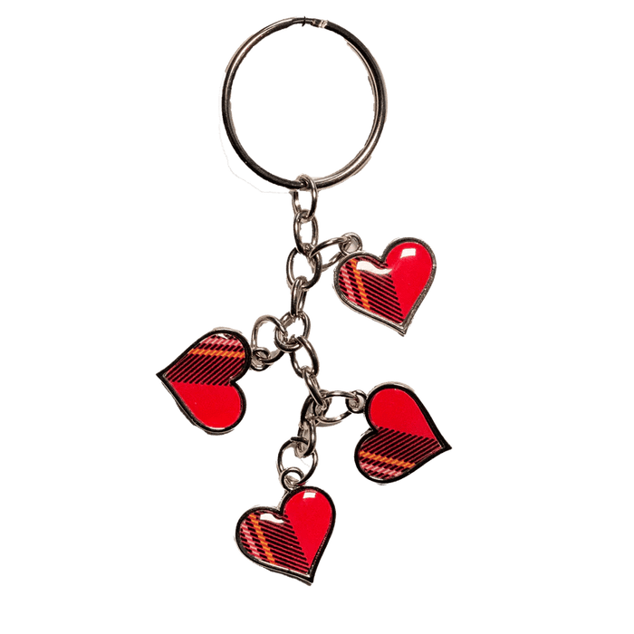Scottish Keyrings – Metal & Charm Keyrings with Puffin, Coo, Nessie & More - Heritage Of Scotland - Tartan Heart Charm