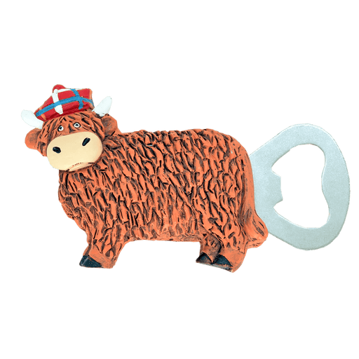 Scottish Magnet Bottle Opener – Nessie, Coo or Bagpipes Fridge Magnet - Heritage Of Scotland - Highland Coo
