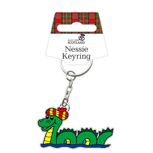 Scottish Metal & Epoxy Keyrings – Piper, Nessie, Bagpipes or Coo - Heritage Of Scotland - Nessie
