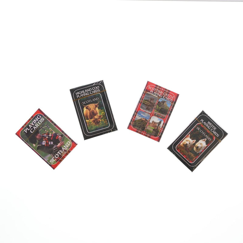 Scottish Playing Cards – Castles, Piper, Highland Coo, or Westie Designs - Heritage Of Scotland - Highland Coo