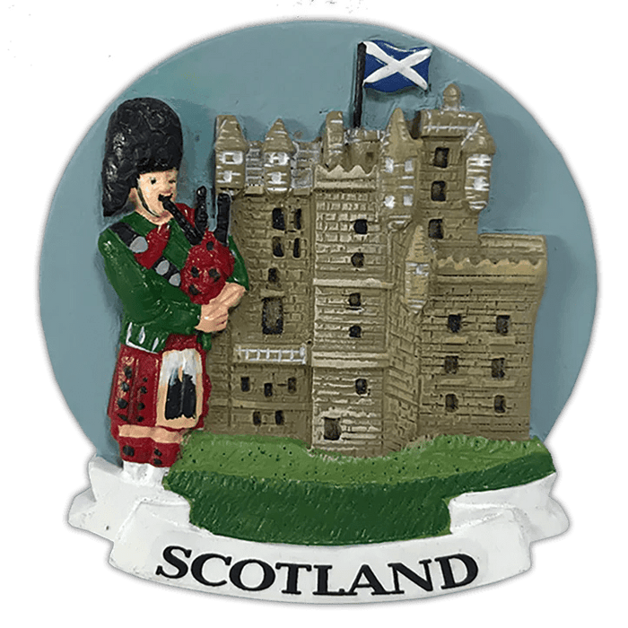 Scottish Polyresin Fridge Magnets – Fun Souvenirs with Iconic Designs - Heritage Of Scotland - Scottish Castle Piper