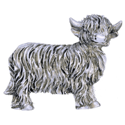 Scottish Polyresin Fridge Magnets – Fun Souvenirs with Iconic Designs - Heritage Of Scotland - Silver Highland Coo