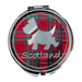 Scottish Tartan Compact Mirror – Westie & Highland Coo Travel Mirror - Heritage Of Scotland - Red Tartan Westie