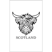 Scottish Tea Towels – 100% Cotton | Coo, Nessie, Stag, Map & More (45x70cm) - Heritage Of Scotland - Highland Coo