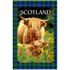 Scottish Tea Towels – 100% Cotton | Coo, Nessie, Stag, Map & More (45x70cm) - Heritage Of Scotland - Highland Coo Tartan