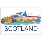 Scottish Tea Towels – 100% Cotton | Coo, Nessie, Stag, Map & More (45x70cm) - Heritage Of Scotland - Scotland Collage