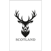Scottish Tea Towels – 100% Cotton | Coo, Nessie, Stag, Map & More (45x70cm) - Heritage Of Scotland - Stag