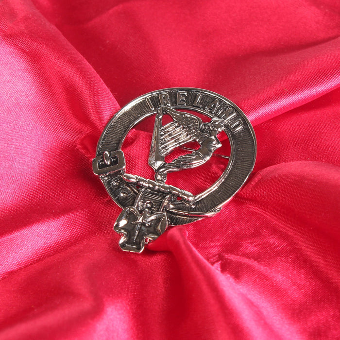 Shamrock Clan Badge, Kilt Pin, Lapel Pin, Cufflinks, Keyring/Key Fob & Gift Set — Fine Pewter by Art Pewter — Made in Scotland (Shiny Finish) - Heritage Of Scotland - Badge