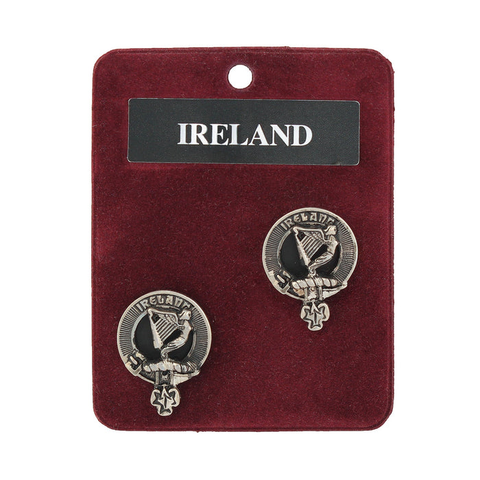 Shamrock Clan Badge, Kilt Pin, Lapel Pin, Cufflinks, Keyring/Key Fob & Gift Set — Fine Pewter by Art Pewter — Made in Scotland (Shiny Finish) - Heritage Of Scotland - Cufflinks