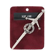 Shaw Clan Badge, Kilt Pin, Lapel Pin, Cufflinks, Keyring/Key Fob & Gift Set — Fine Pewter by Art Pewter — Made in Scotland (Shiny Finish) - Heritage Of Scotland - Kilt Pin
