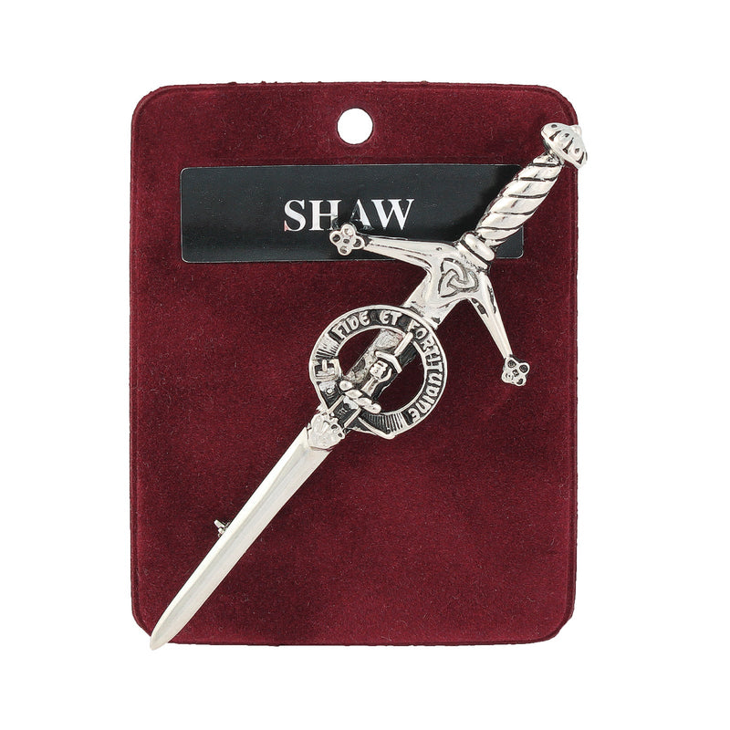 Shaw Clan Badge, Kilt Pin, Lapel Pin, Cufflinks, Keyring/Key Fob & Gift Set — Fine Pewter by Art Pewter — Made in Scotland (Shiny Finish) - Heritage Of Scotland - Kilt Pin