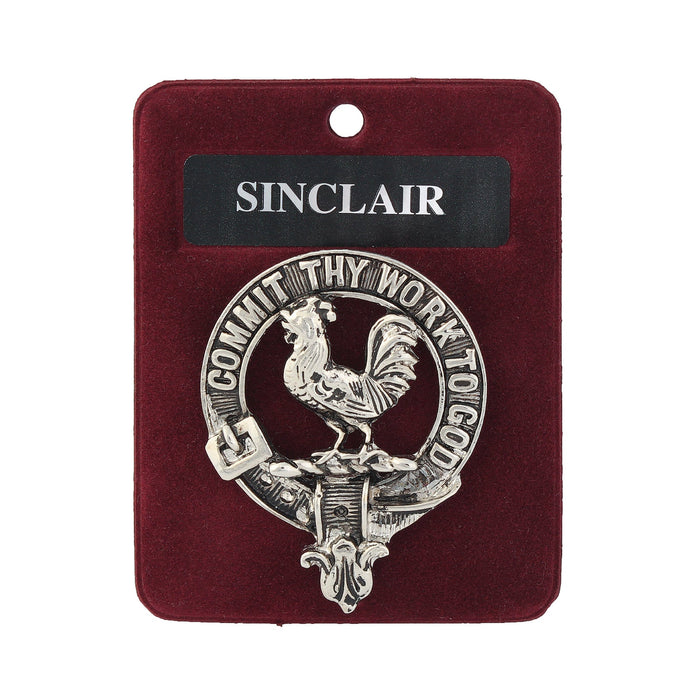 Sinclair Clan Badge, Kilt Pin, Lapel Pin, Cufflinks, Keyring/Key Fob & Gift Set — Fine Pewter by Art Pewter — Made in Scotland (Shiny Finish) - Heritage Of Scotland - Badge