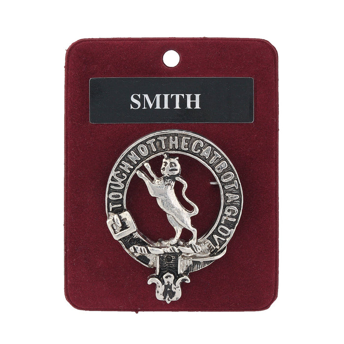 Smith Clan Badge, Kilt Pin, Lapel Pin, Cufflinks, Keyring/Key Fob & Gift Set — Fine Pewter by Art Pewter — Made in Scotland (Shiny Finish) - Heritage Of Scotland - Badge