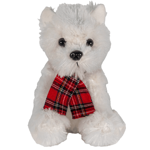 Soft Cuddly Westie – 23cm Plush Toy with Red Tartan Scarf - Heritage Of Scotland - 23cm
