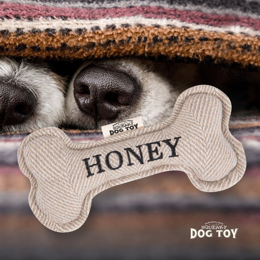 Squeaky Bone Dog Toy Honey - Heritage Of Scotland - HONEY
