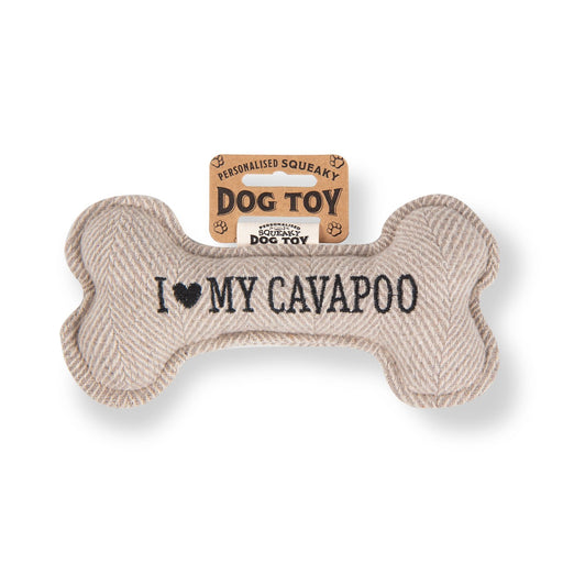 Squeaky Bone Dog Toy I Love My Cavapoo - Heritage Of Scotland - I LOVE MY CAVAPOO