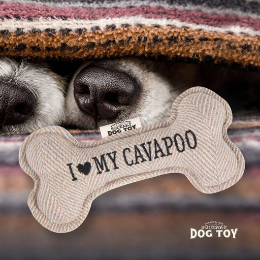 Squeaky Bone Dog Toy I Love My Cavapoo - Heritage Of Scotland - I LOVE MY CAVAPOO
