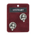 Stewart Clan Badge, Kilt Pin, Lapel Pin, Cufflinks, Keyring/Key Fob & Gift Set — Fine Pewter by Art Pewter — Made in Scotland (Shiny Finish) - Heritage Of Scotland - Cufflinks