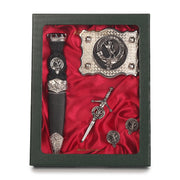 Stewart Clan Badge, Kilt Pin, Lapel Pin, Cufflinks, Keyring/Key Fob & Gift Set — Fine Pewter by Art Pewter — Made in Scotland (Shiny Finish) - Heritage Of Scotland - Gift Set