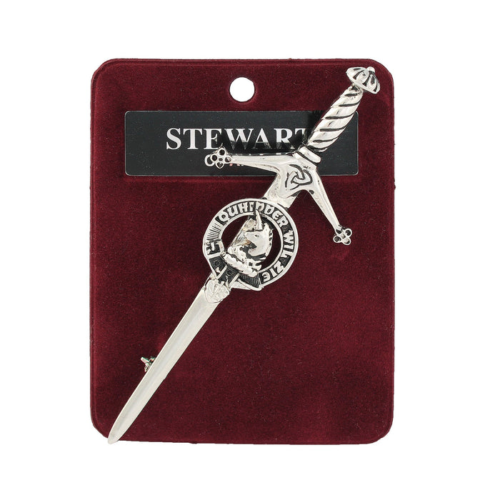 Stewart of Appin Clan Badge, Kilt Pin, Lapel Pin, Cufflinks, Keyring/Key Fob & Gift Set — Fine Pewter by Art Pewter — Made in Scotland (Shiny Finish) - Heritage Of Scotland - Kilt Pin